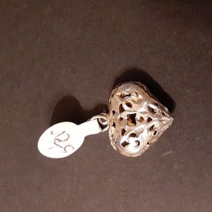 STERLING SILVER FILIGREE HEART PENDANT CHARM 925 NWT